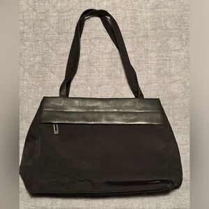 Black Nine West shoulder bag with multiple zip and slip in pockets